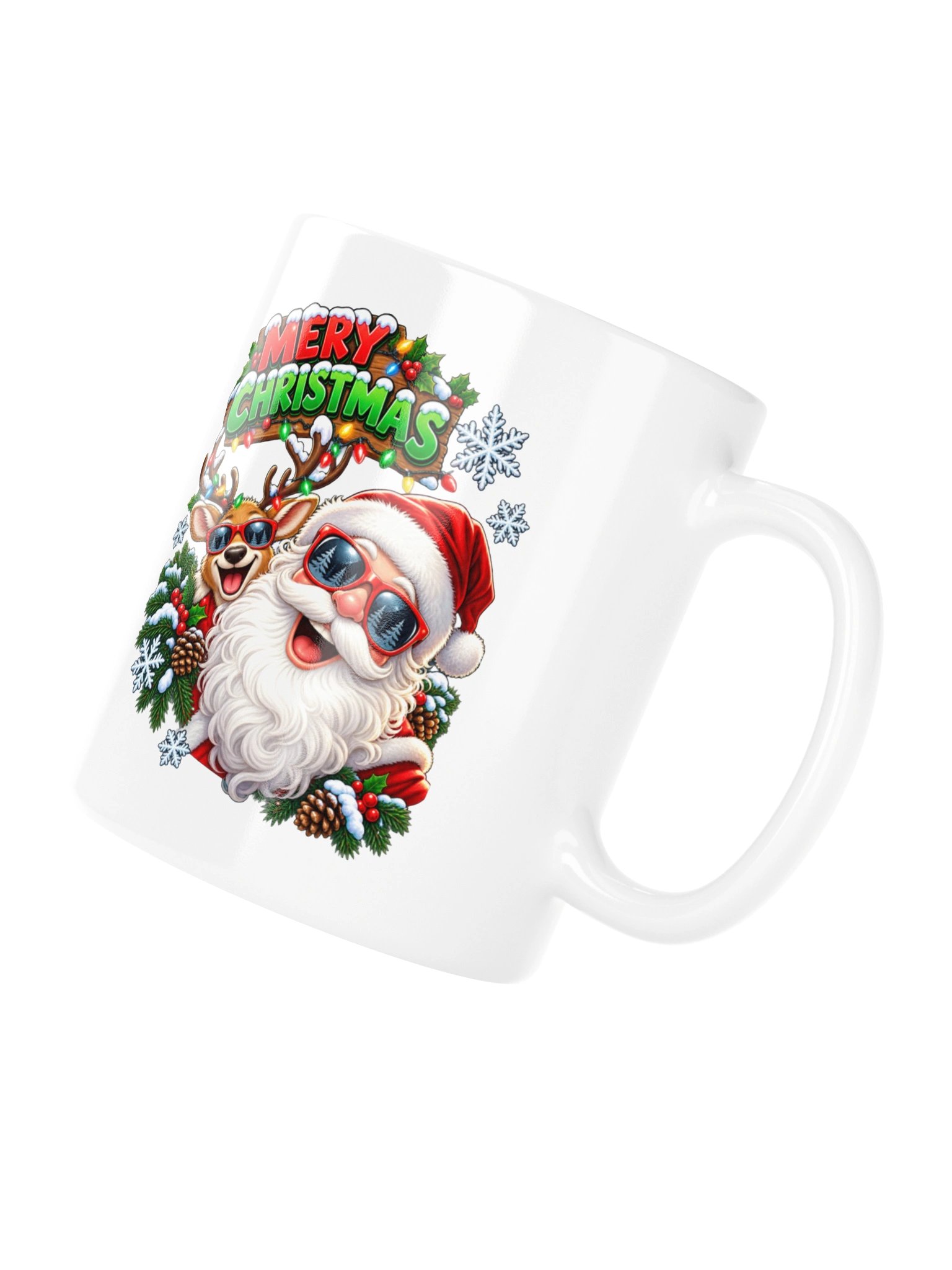 Merry Christmas — Santa & Reindeer Holiday Selfie - Mug product image (11)