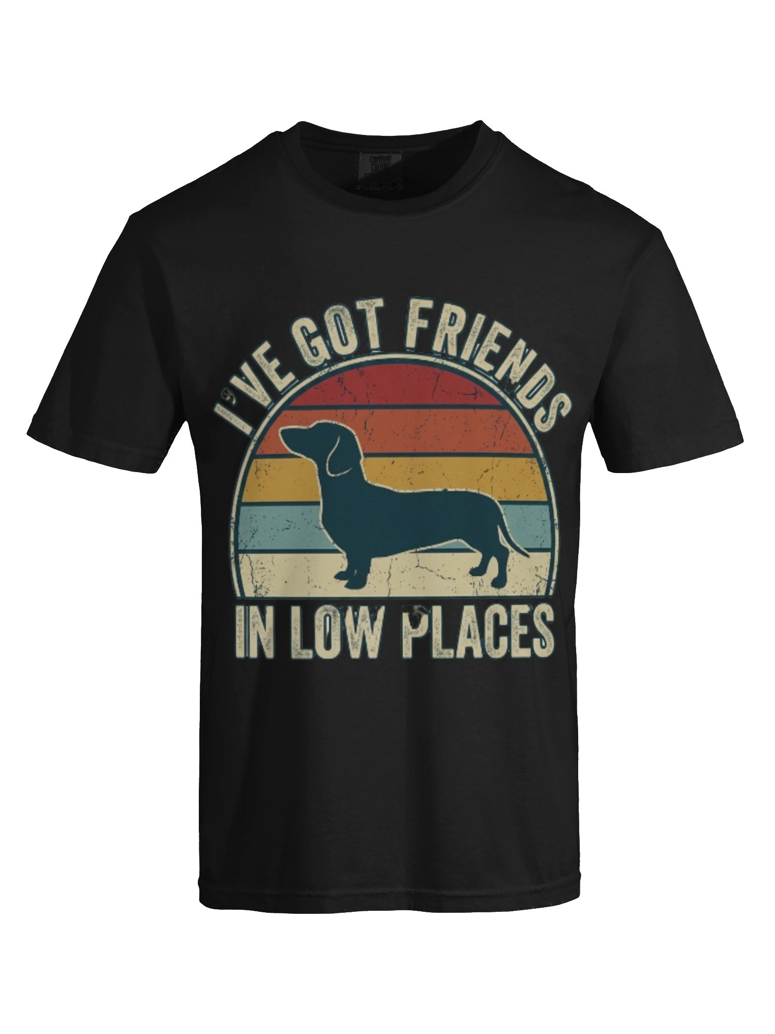 I've Got Friends In Low Places Dachshund T-Shirt - Vintage Sunset Wiener Dog Tee product image (42)
