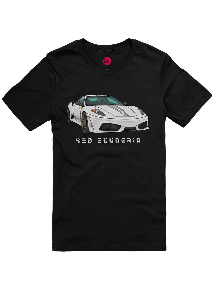 White Ferrari 430 Scuderia Shirt (Retro, Sketch, Silhouette) product image (8)
