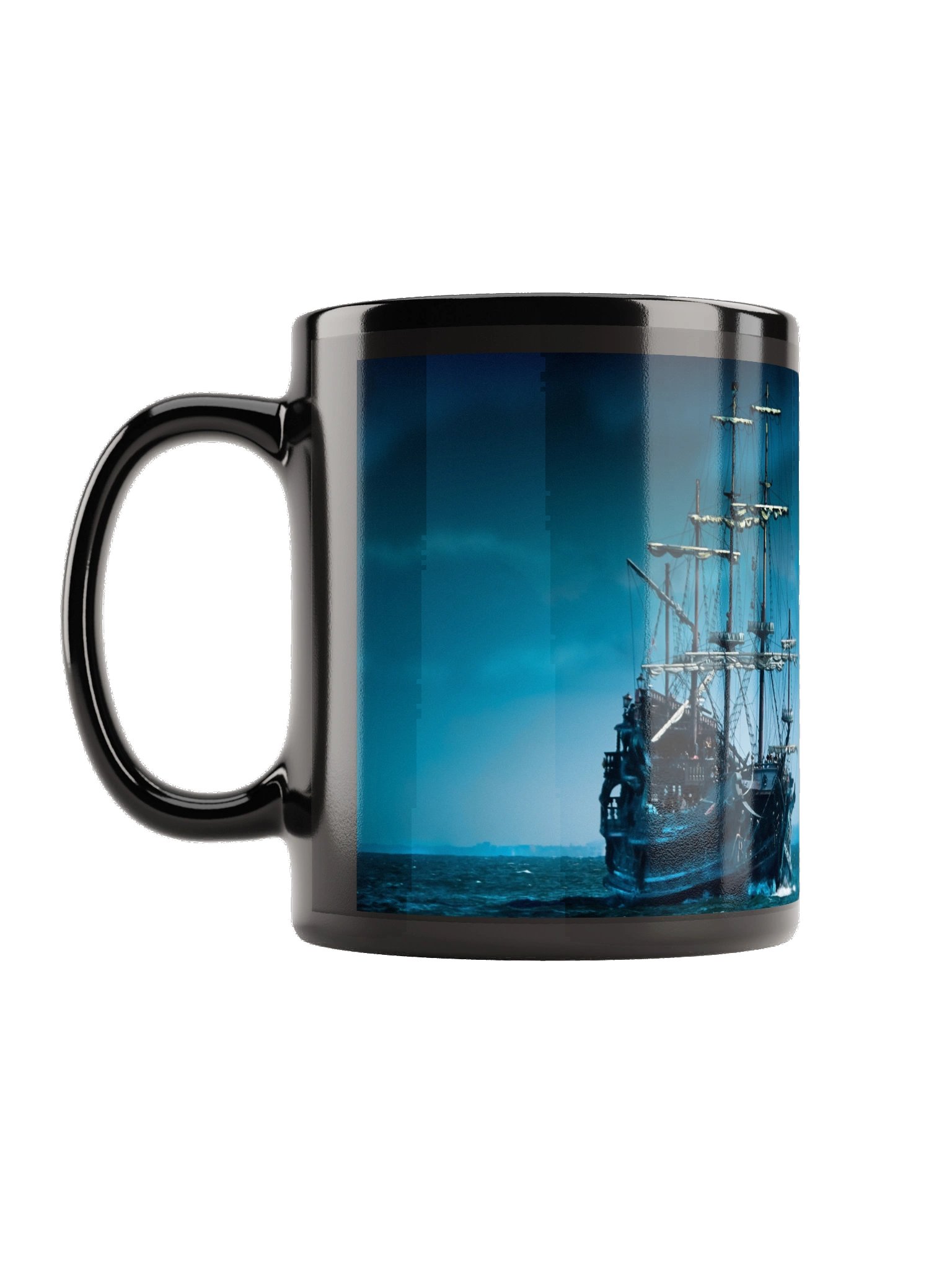 Pirate Ship Mug Full Moon Flying Dutchman Ghost Ship product image (1)