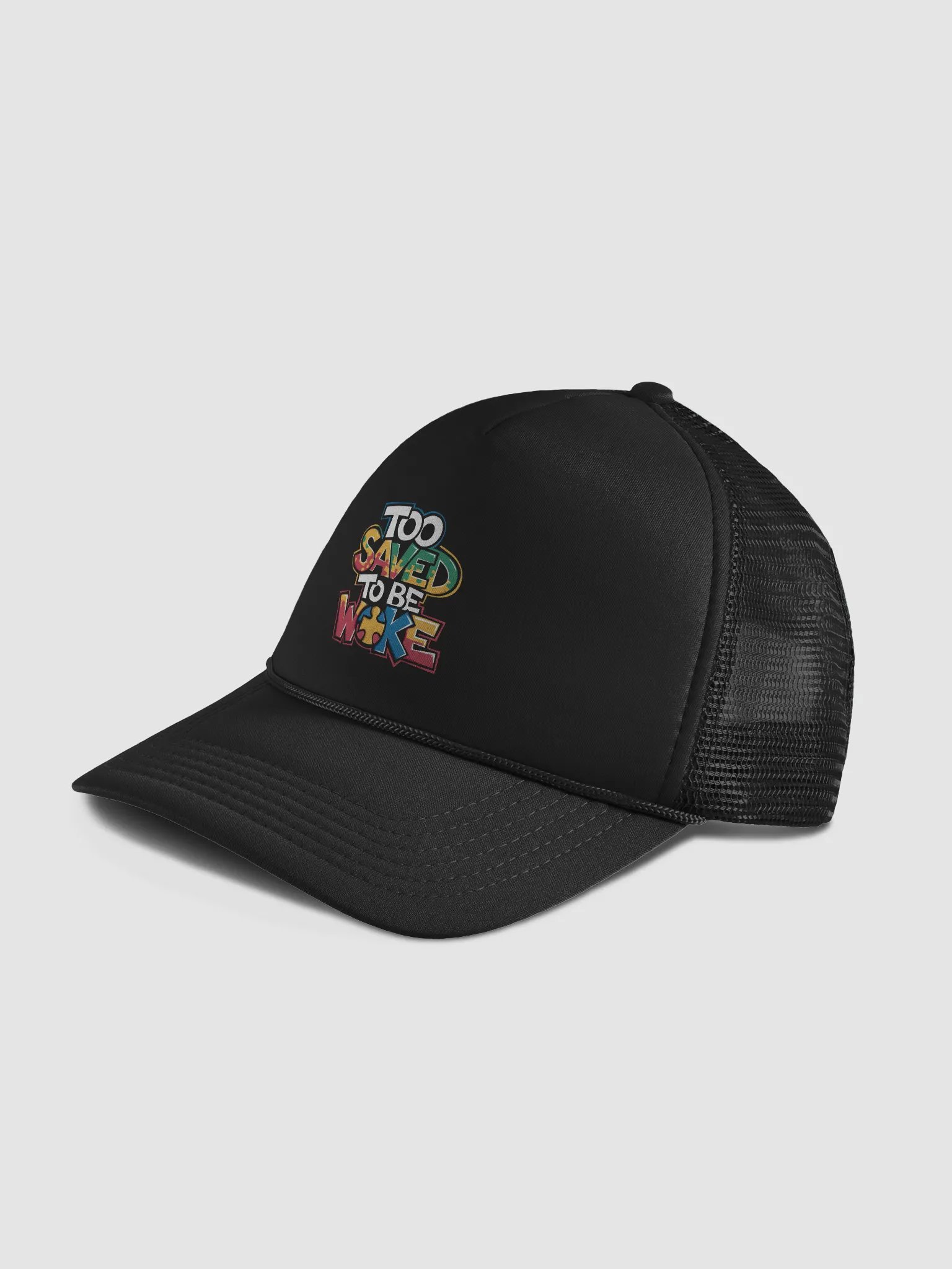 Too Saved To Be Woke Foam Trucker Hat product image (4)