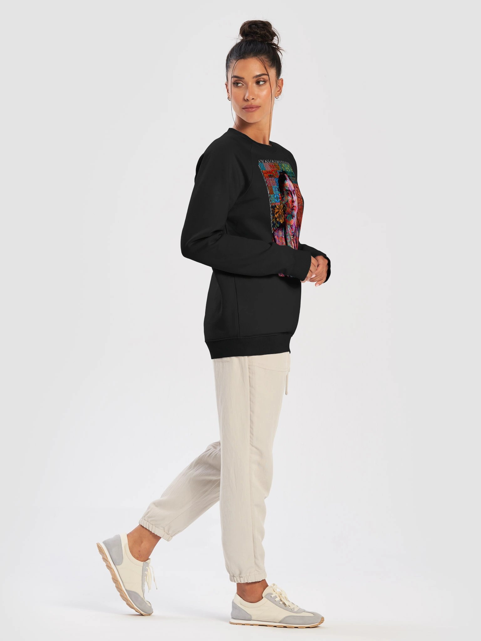 Vibrant Floral Frida Portrait Raglan Sweatshirt product image (33)