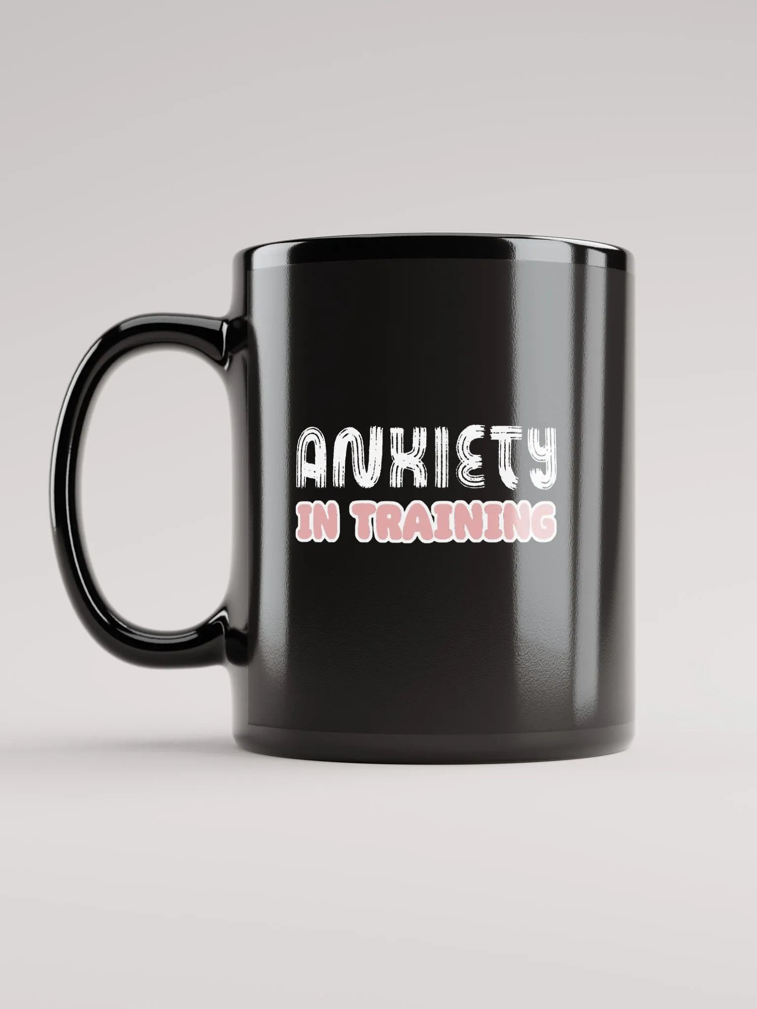 ANXIETY IN TRAINING Black Glossy Mug product image (11)