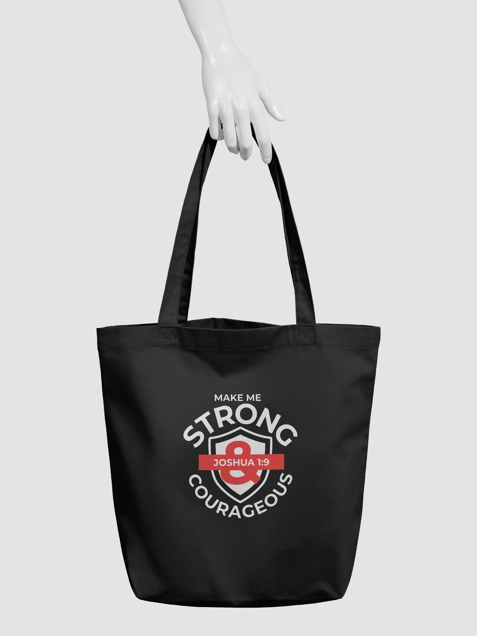Make Me Strong & Courageous — Dark Tote Bag product image (3)