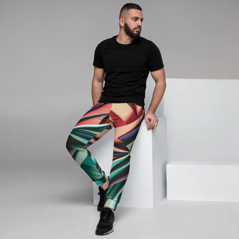 Abstract Geometric Recycled Men's Joggers in Vibrant Colors (XS-3XL) product image (1)