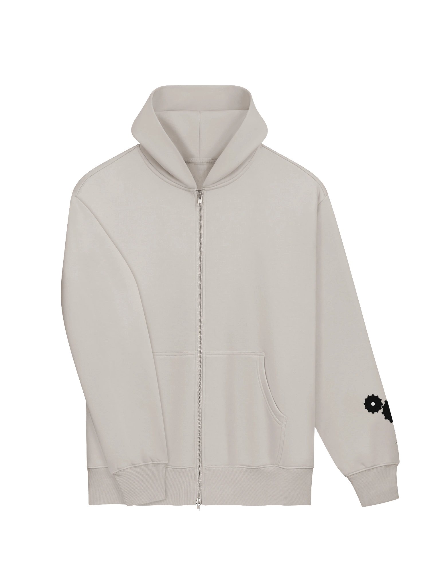 Limit Break Gear Cogs Oversized Zip Up Hoodie - Black Logo product image (3)