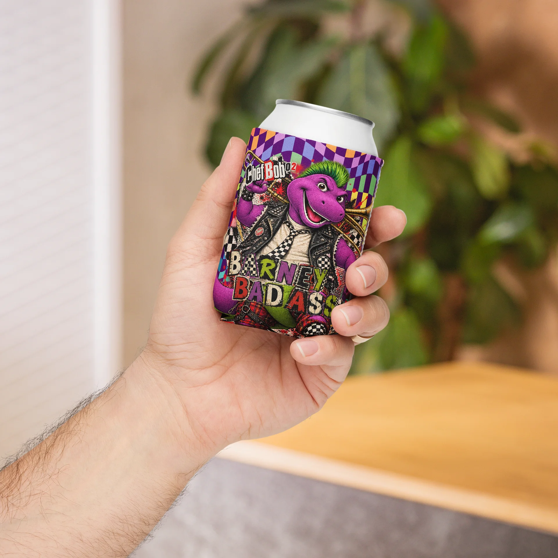 CB02 - Barney Bad Ass - Can Coozie product image (5)