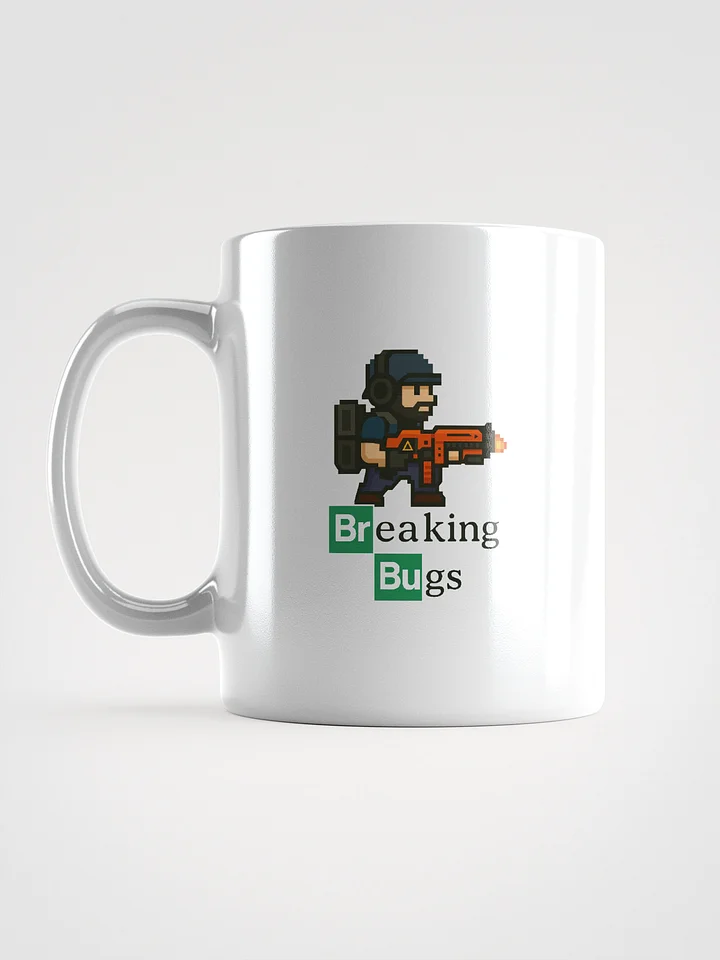 Breaking Bugs Mug | Helldivers-Inspired Pixel Art Coffee Cup for Gamers product image (1)