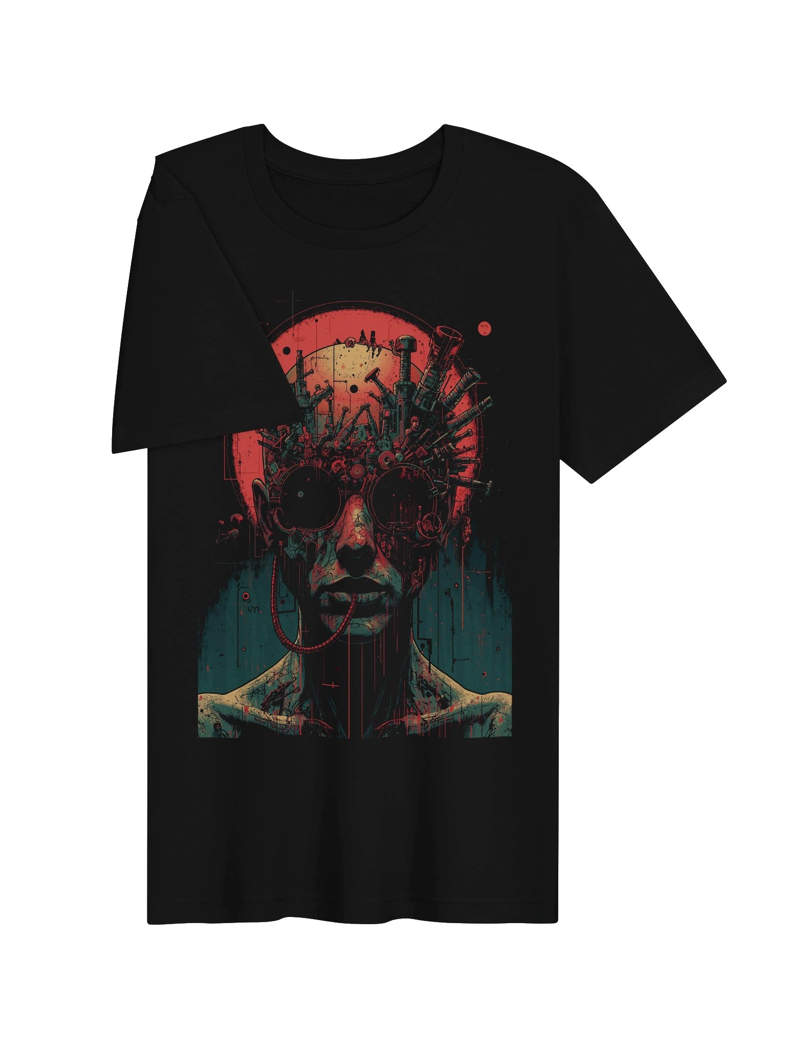 Cyberpunk Biomech Portrait Lightweight T-Shirt product image (3)