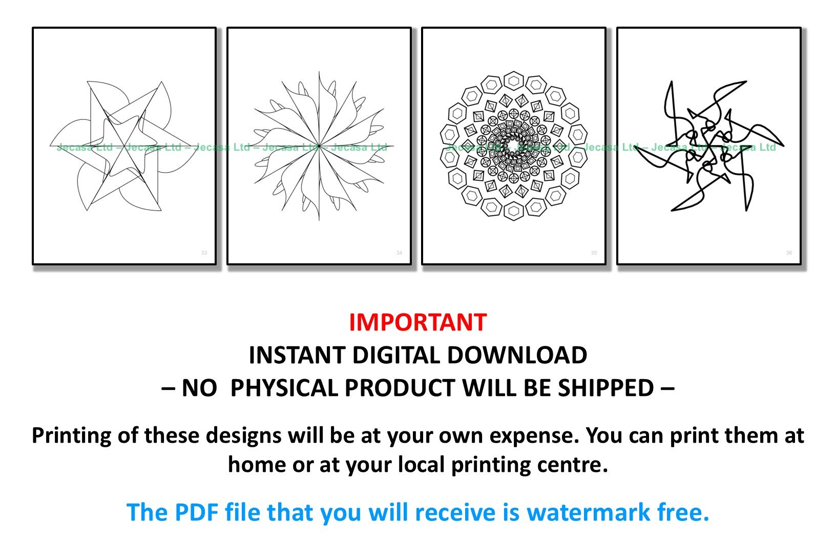 100 Geometric Mandala Coloring Pages | PDF | Digital File | Series GM2025 Vol. 9 product image (7)