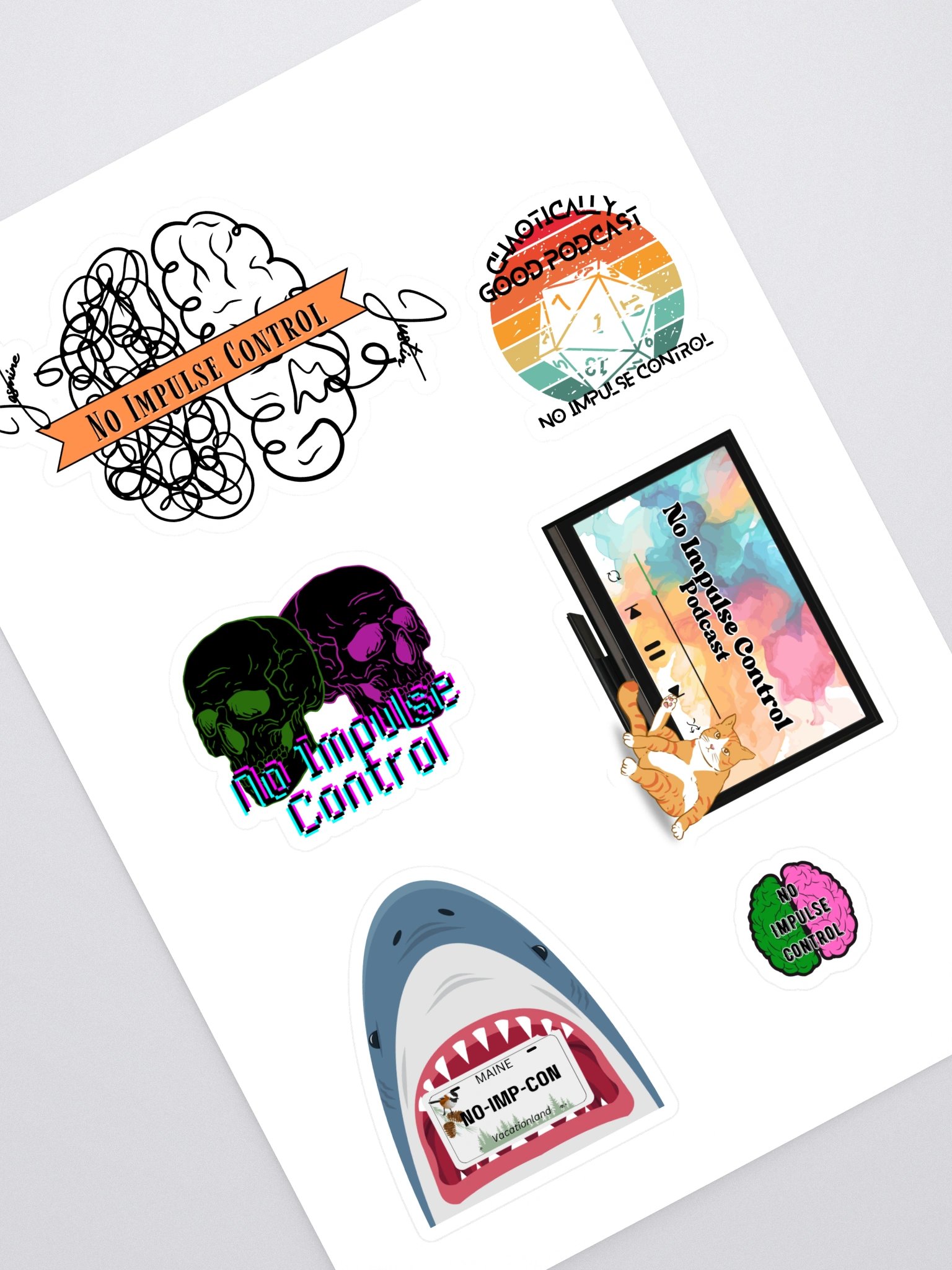 No Impulse Control Sticker Sheet Set product image (1)
