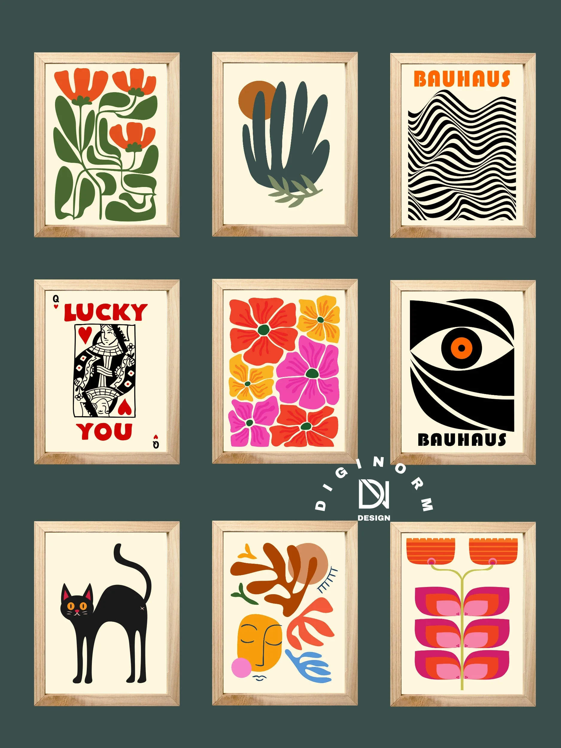 Matisse Bauhaus Flower Market Abstract Line Face Digital Download product image (1)