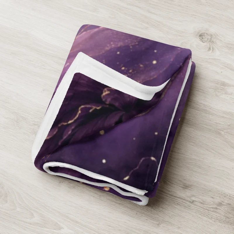Protect Your Peace Purple Floral Throw Blanket product image (11)