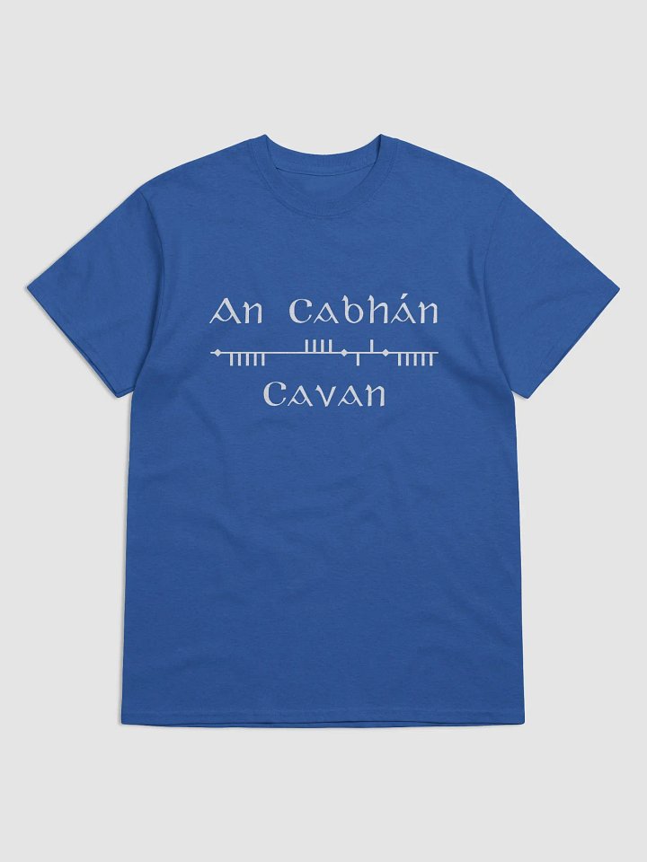 Cavan/An Cabhán Scholastic Style Ogham Blue printed T-shirt product image (1)