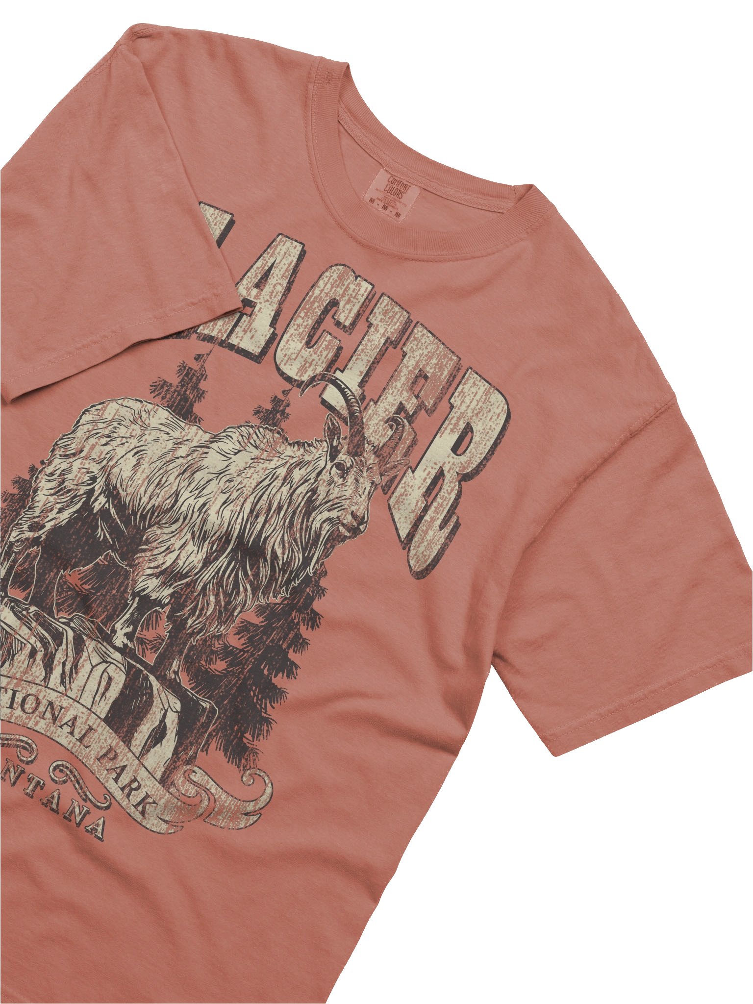 Glacier National Park Shirt – Vintage Mountain Goat Graphic Tee Montana product image (5)