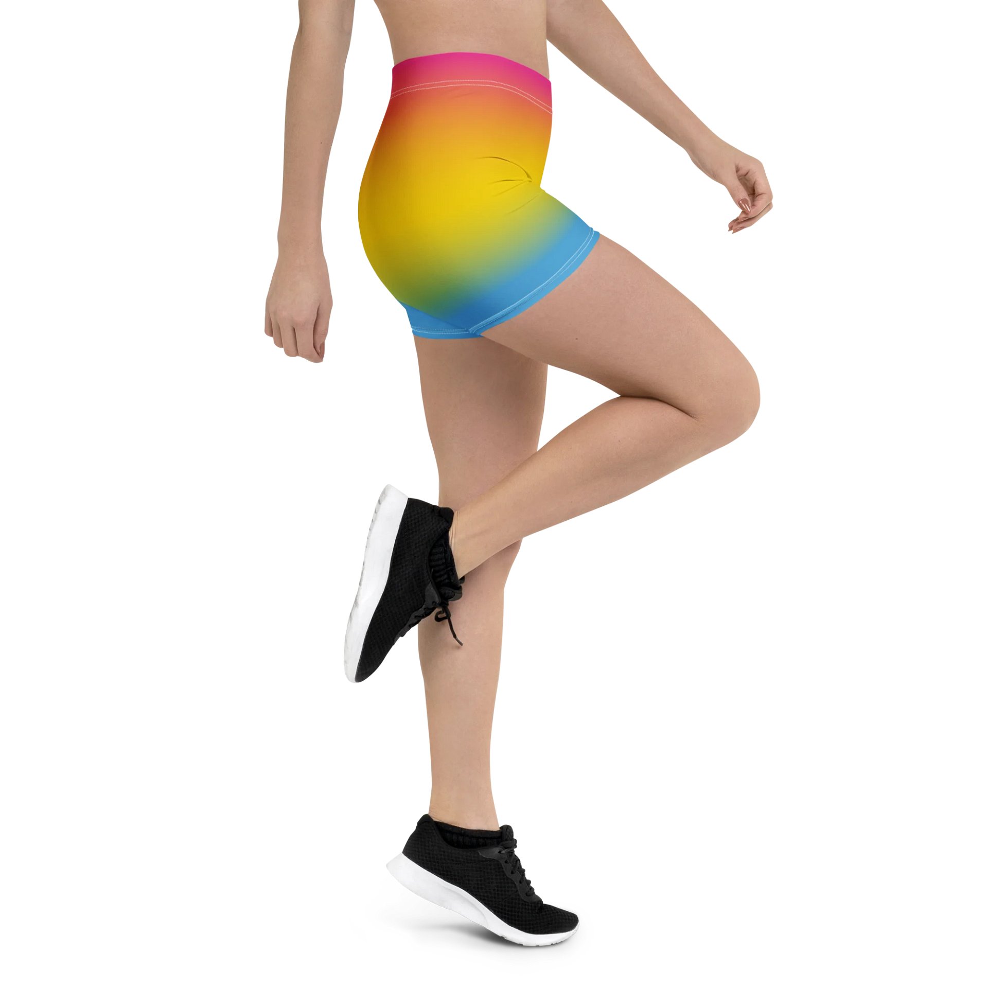 Pansexual Pride Gradient Bike Shorts product image (3)