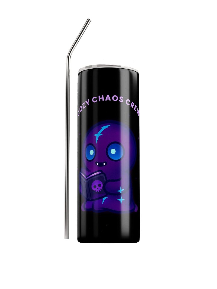 Cozy Chaos Reader — Black Stainless Steel Tumbler product image (1)