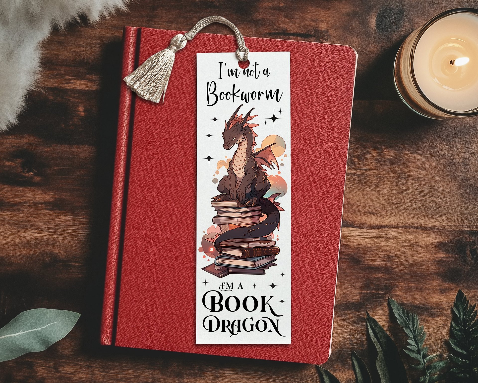 Anime Kawaii Book Dragon Printable Bookmark for Women PNG, Book Lover Gift for Readers, Bookish Merch, Digital Download, DIY Gift for Sister product image (5)