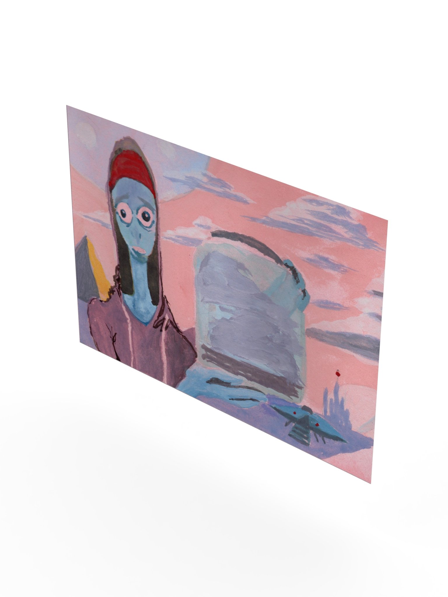 He sells clouds by the roadside so others' dreams won't die - Gouache Print product image (3)
