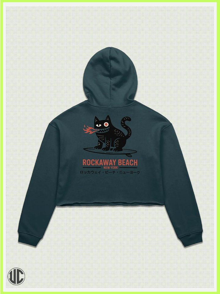 UnkoCon – Rockaway Beach NY Surfer Crop Hoodie product image (1)