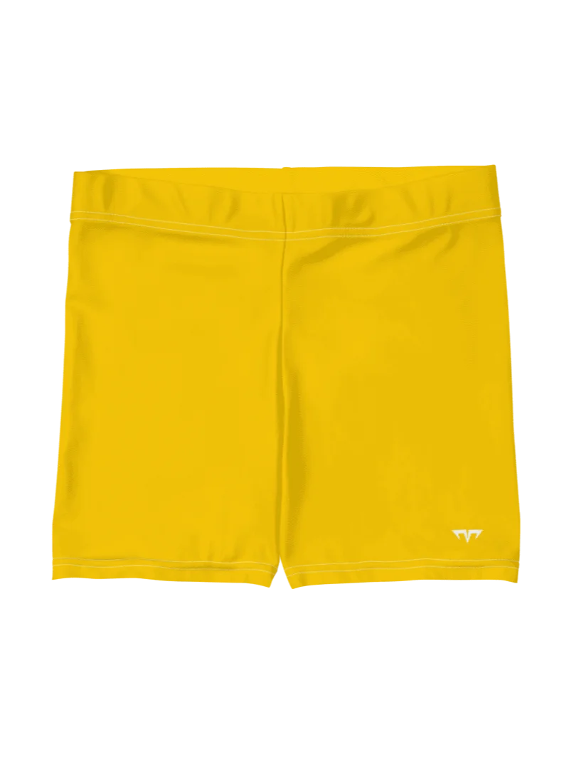 Women's Activewear - Slip Shorts Gold - Printed White Logo product image (1)