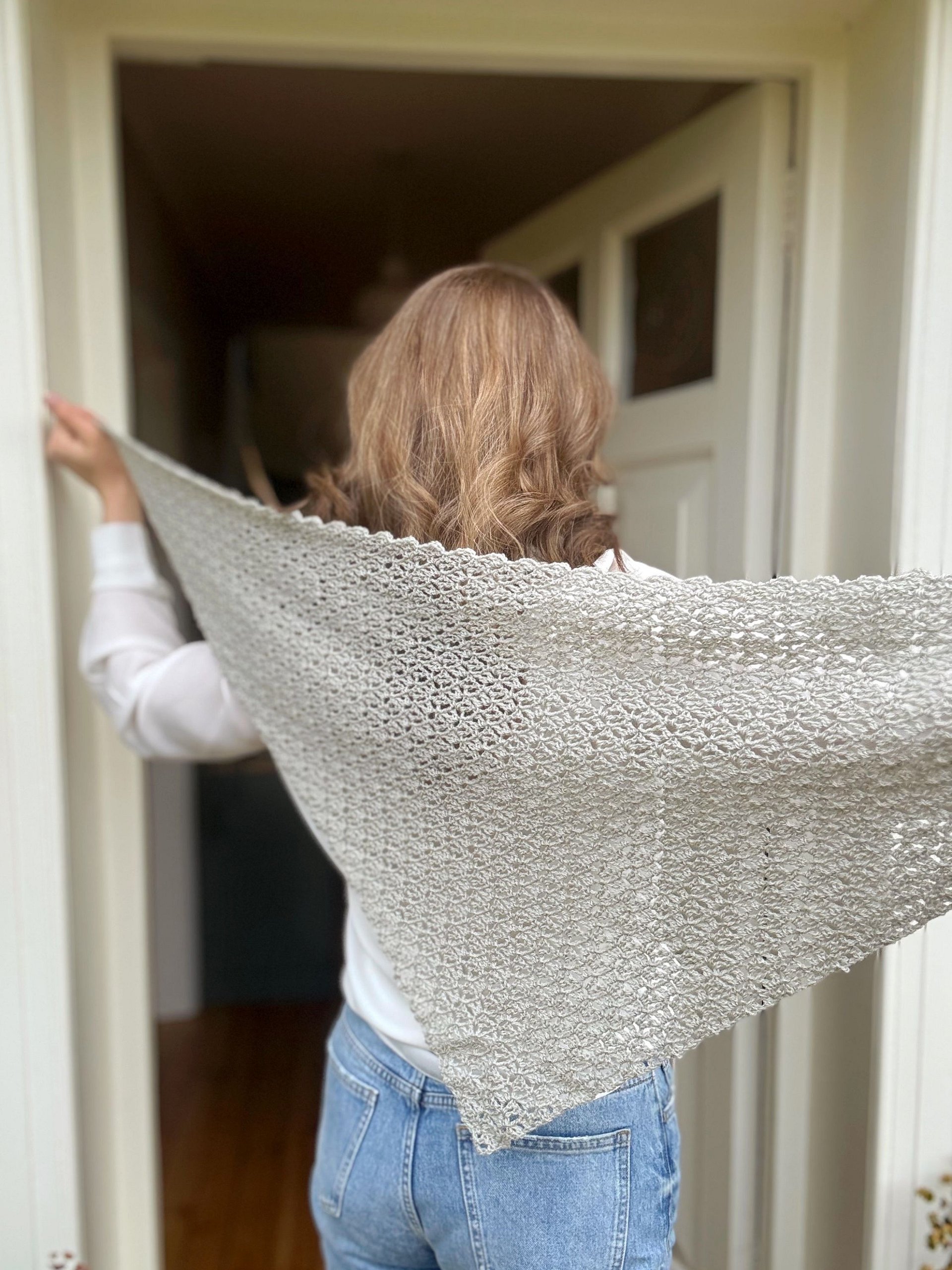 Serenity Shawl Triangle Modern Lace Pattern | HanJan Crochet