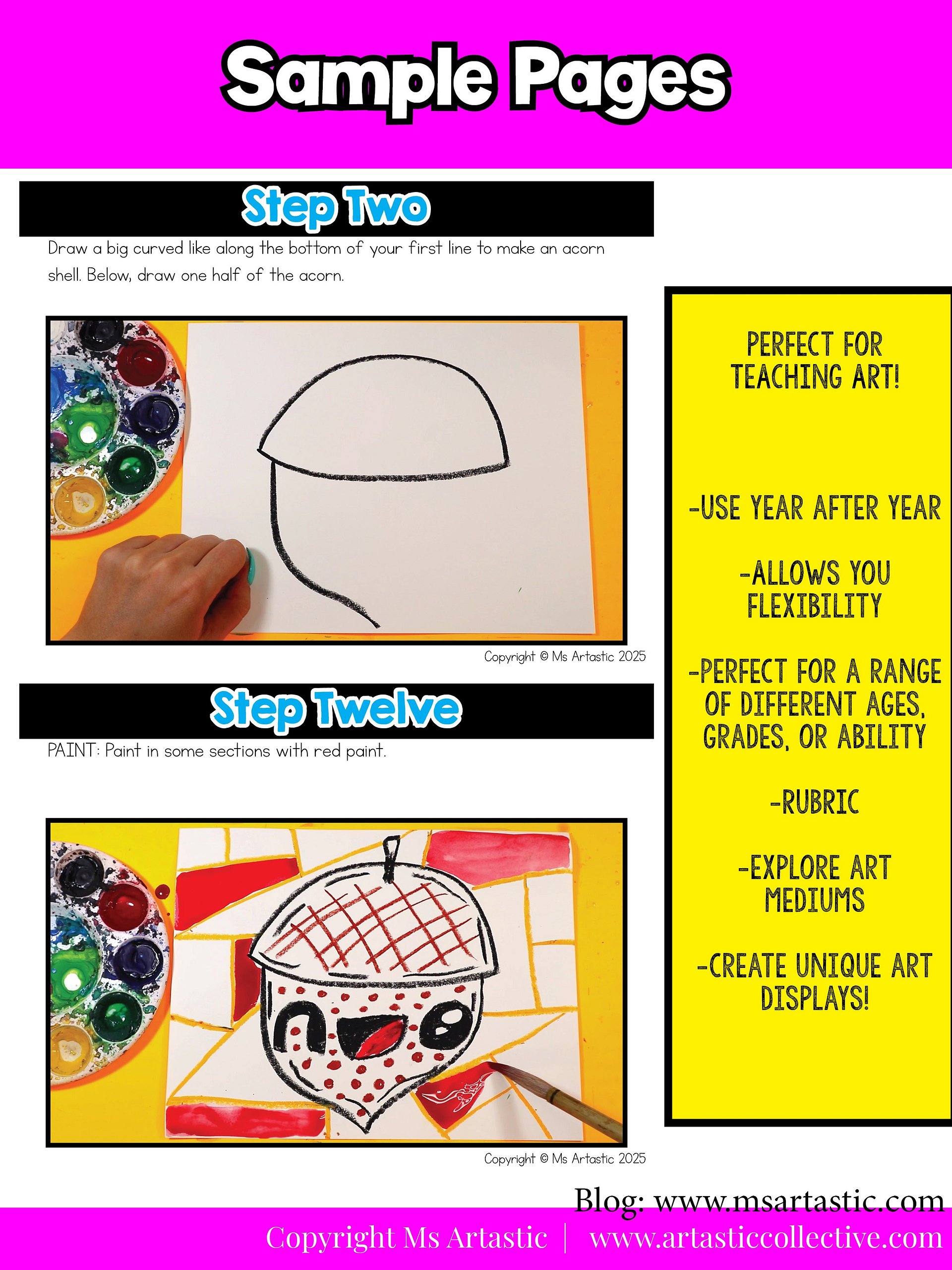 Autumn Art Lesson Acorn Art Project Fall Reading Comprehension Writing Prompts product image (7)
