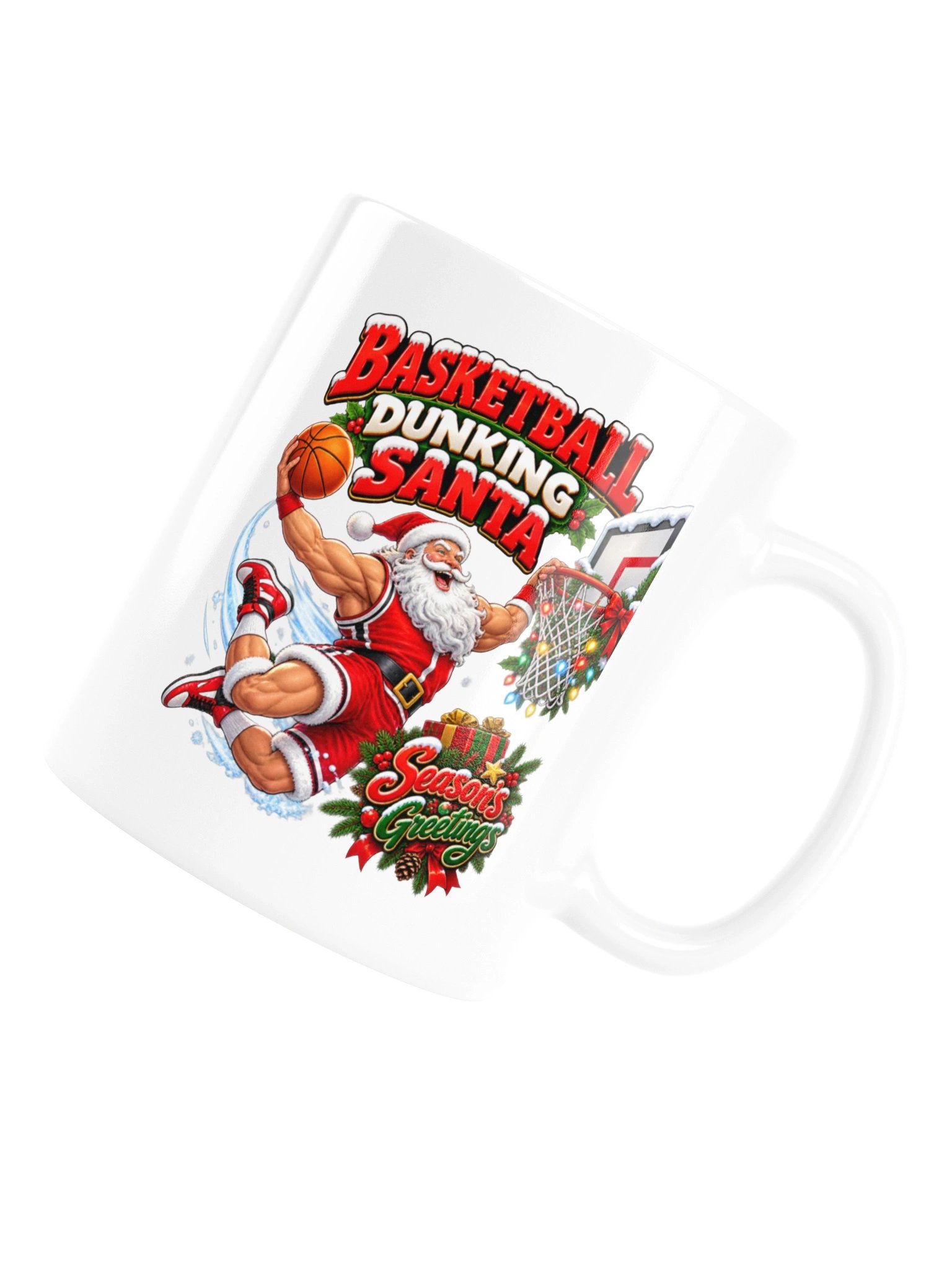BASKETBALL DUNKING SANTA — SEASON’S GREETINGS! MUG product image (16)