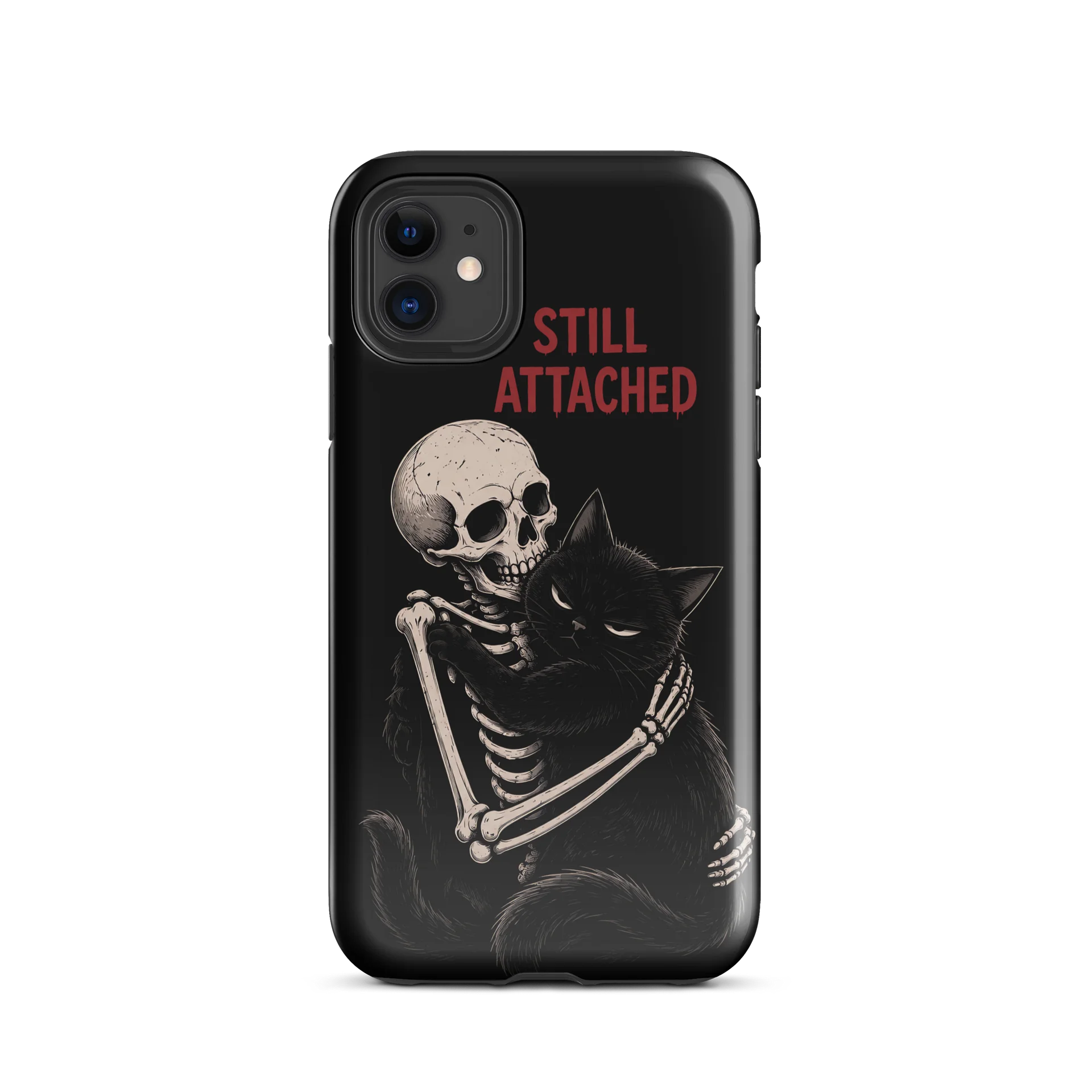 Still Attached — Gothic Skeleton & Black Cat Phone Case product image (28)