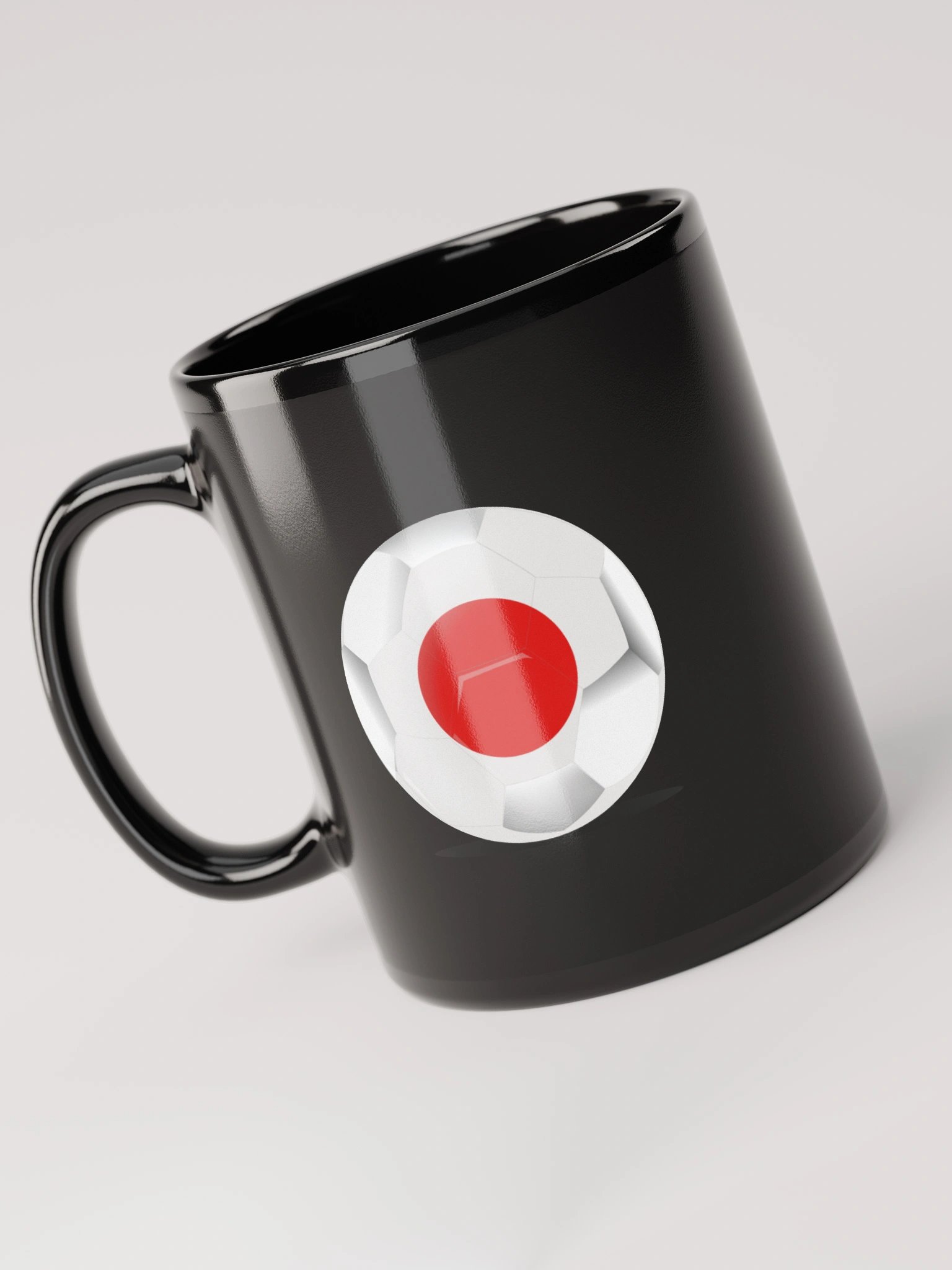 Japan Flag Soccer Ball Black Coffee Mug (Double Sided Print) product image (9)