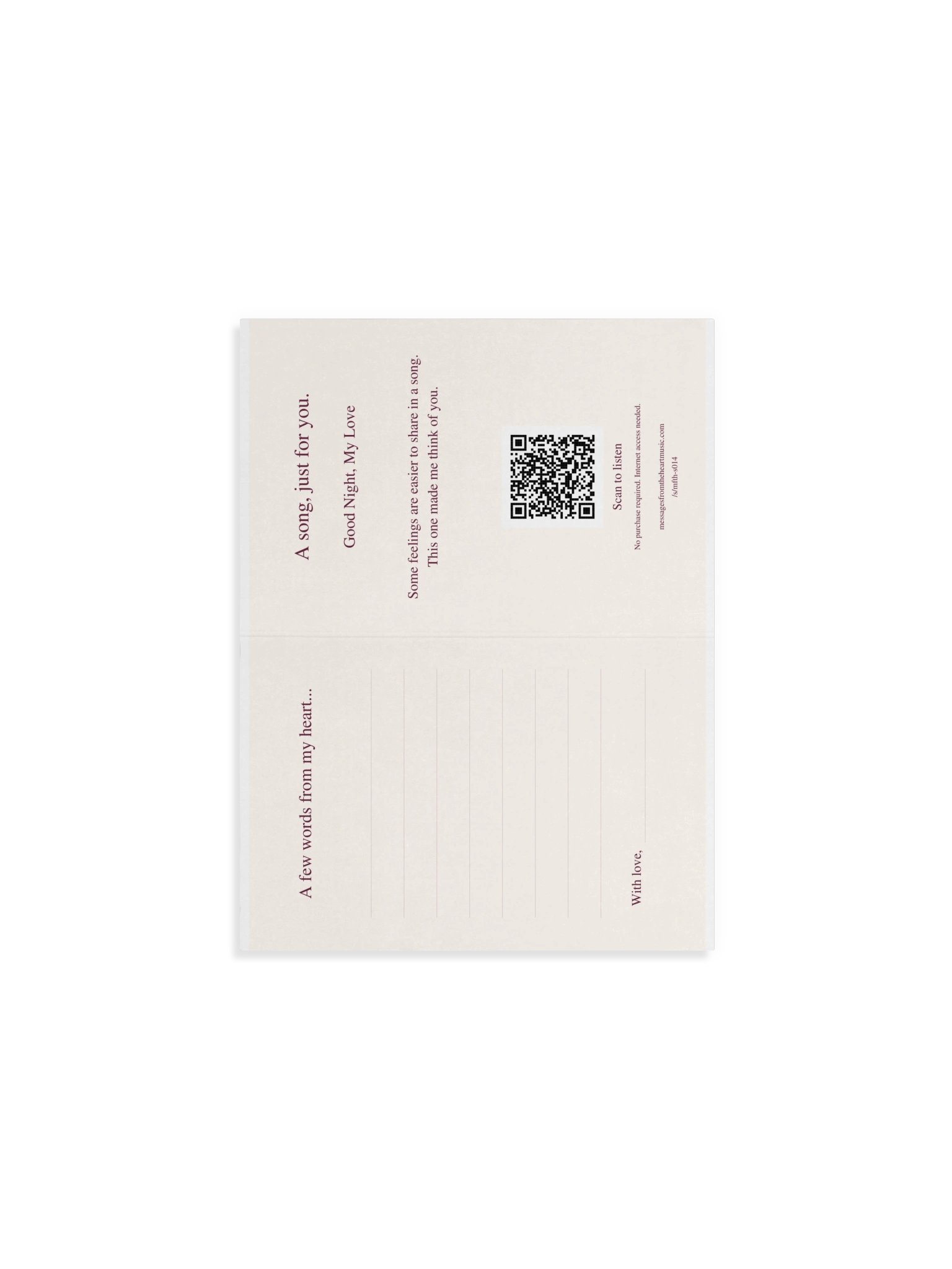 Good Night, My Love — Physical QR Greeting Card product image (8)