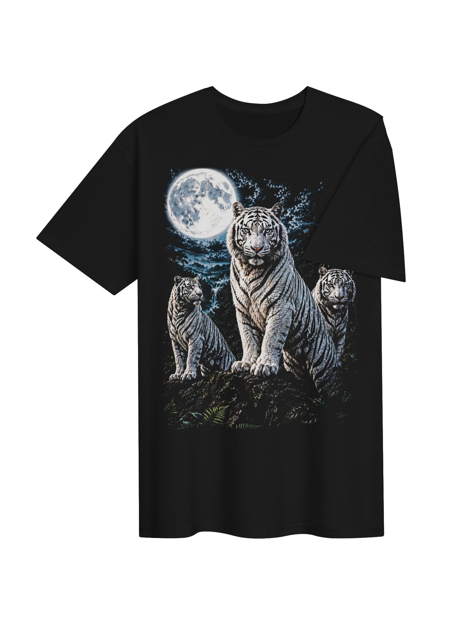 White Tiger Howling Moon Tshirt | Legendary Wildlife Shirt product image (3)
