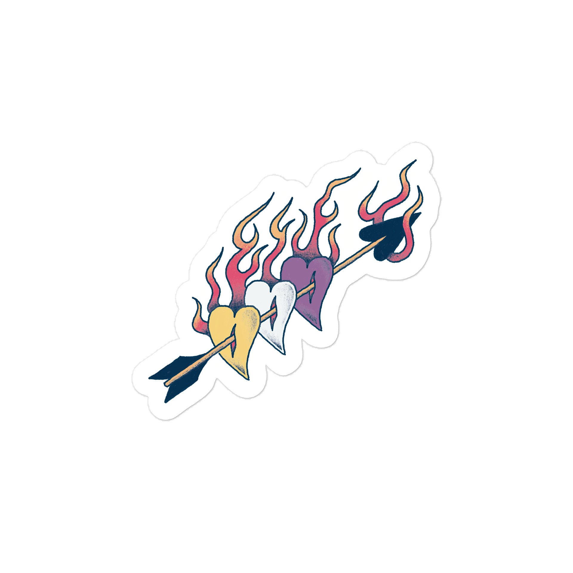 Nonbinary Pride Hearts Decal product image (1)