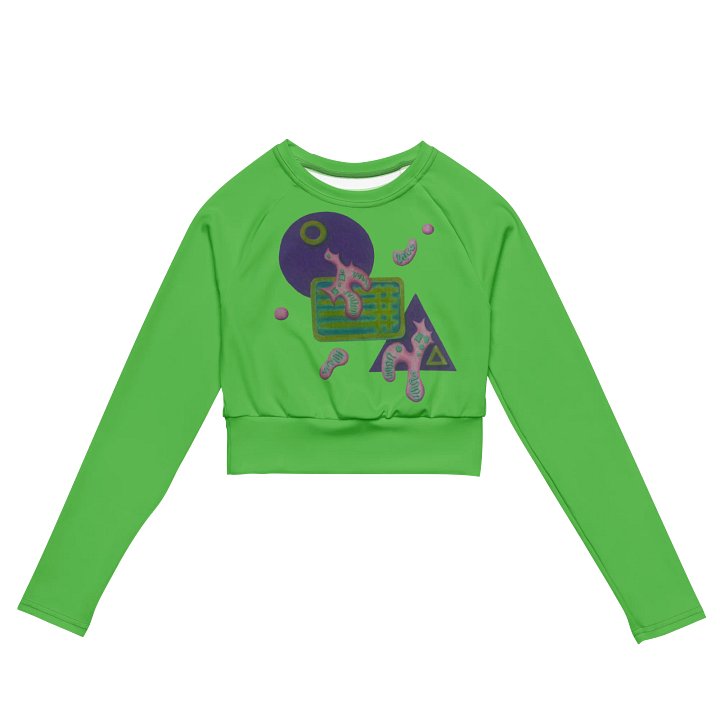 Shape Shenanigans Green Long Sleeve Crop Top product image (1)