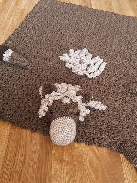 Farm Horse Baby Blanket Crochet Pattern - 3in1 Pony Toy PDF Pattern - Crafting Happiness product image (8)