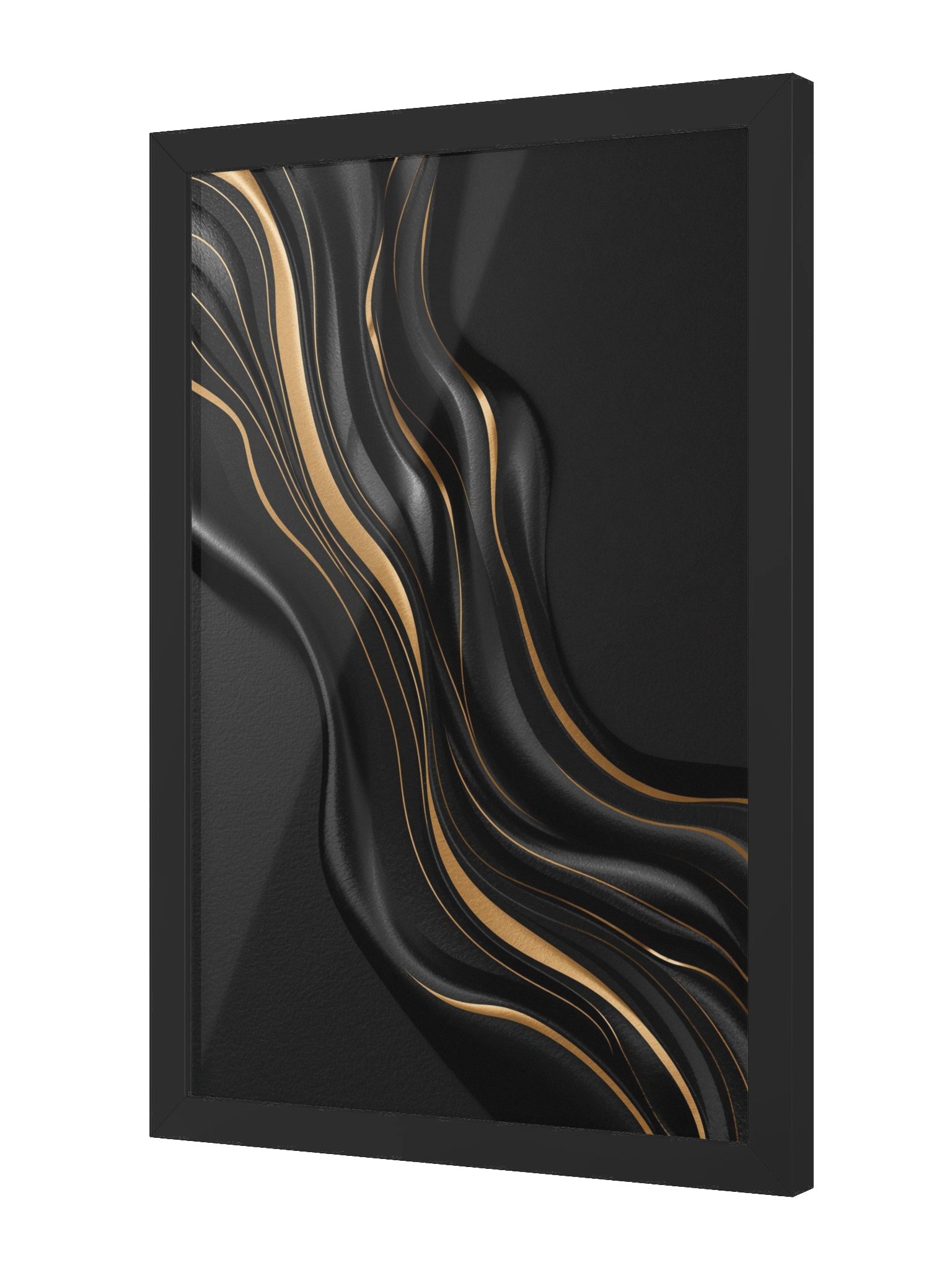 Midnight Gold Flow – Luxury Abstract Wall Art Print - 30×46 product image (2)
