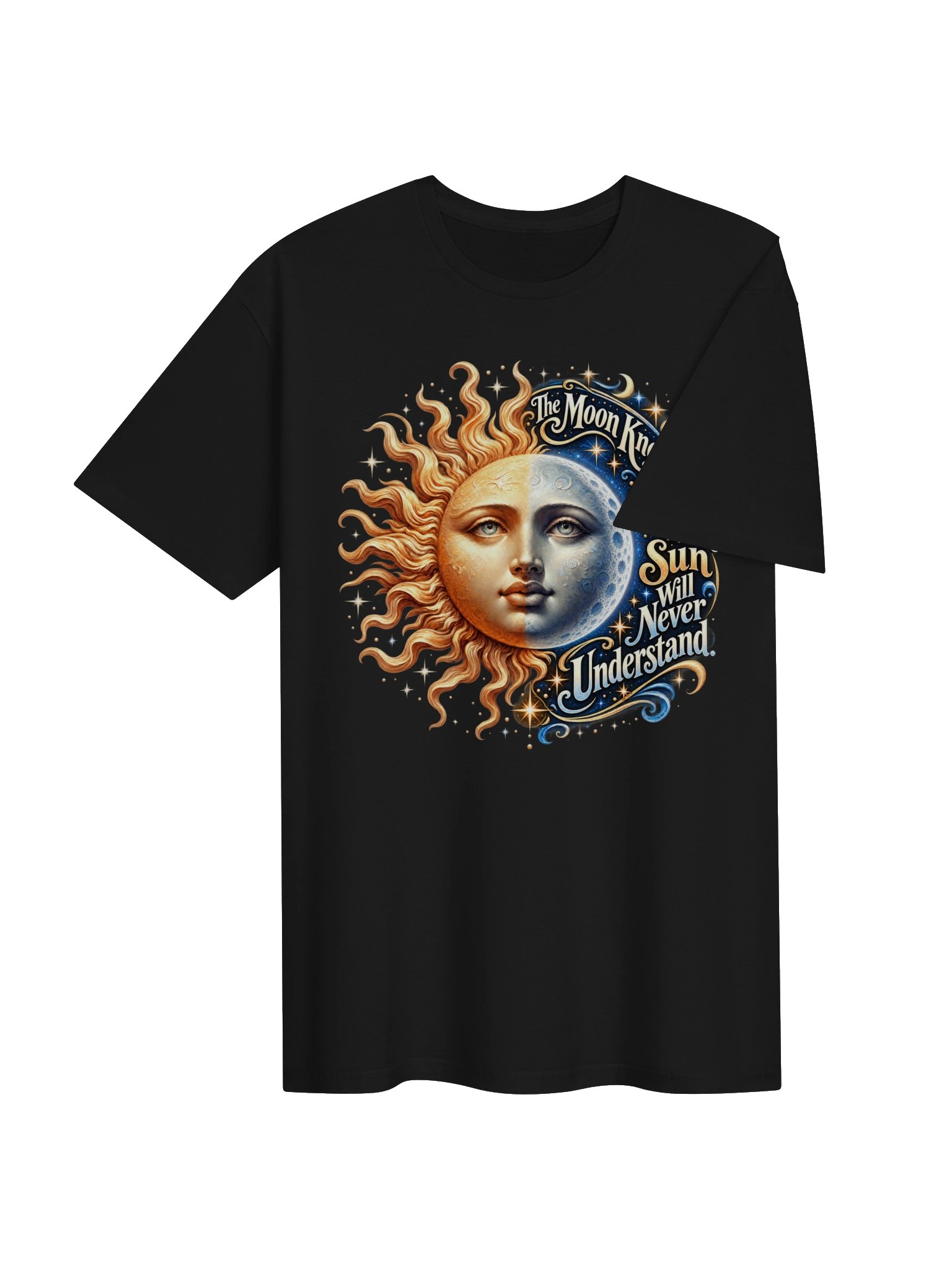 The Moon Knows - Gildan Unisex T-Shirt - Sun & Moon Celestial Art product image (9)