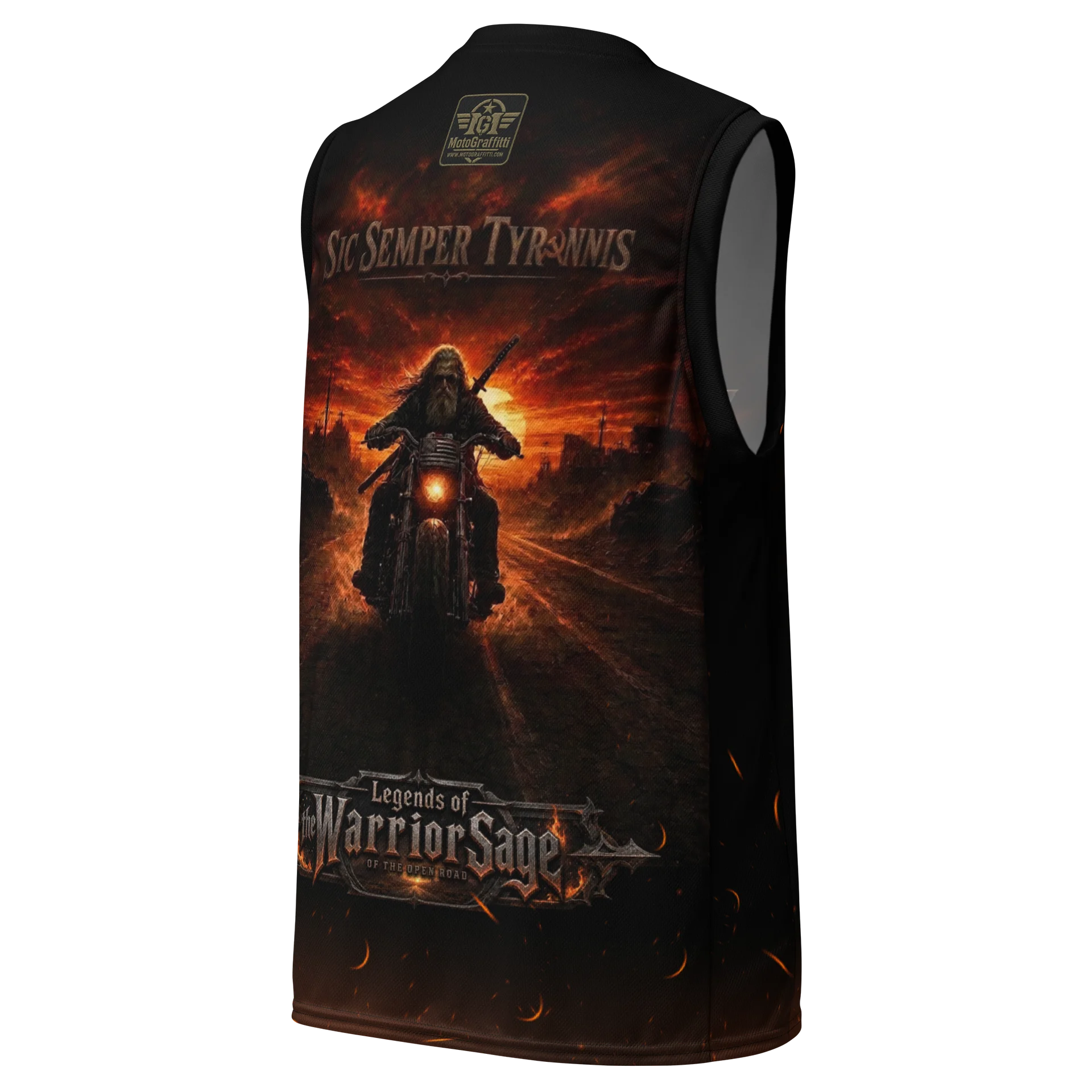 MötoGraffitti "Sic Semper Tyrannis" Sleeveless Moisture Wicking Riding Tee product image (3)