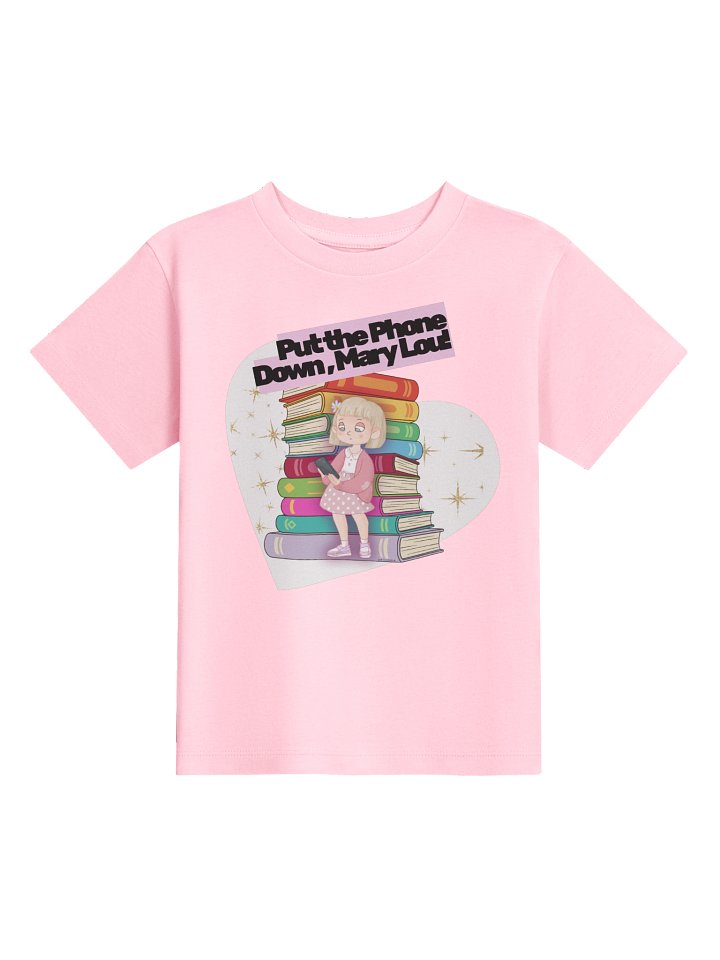 Mary Lou and Books Toddler Tee (white heart) product image (1)