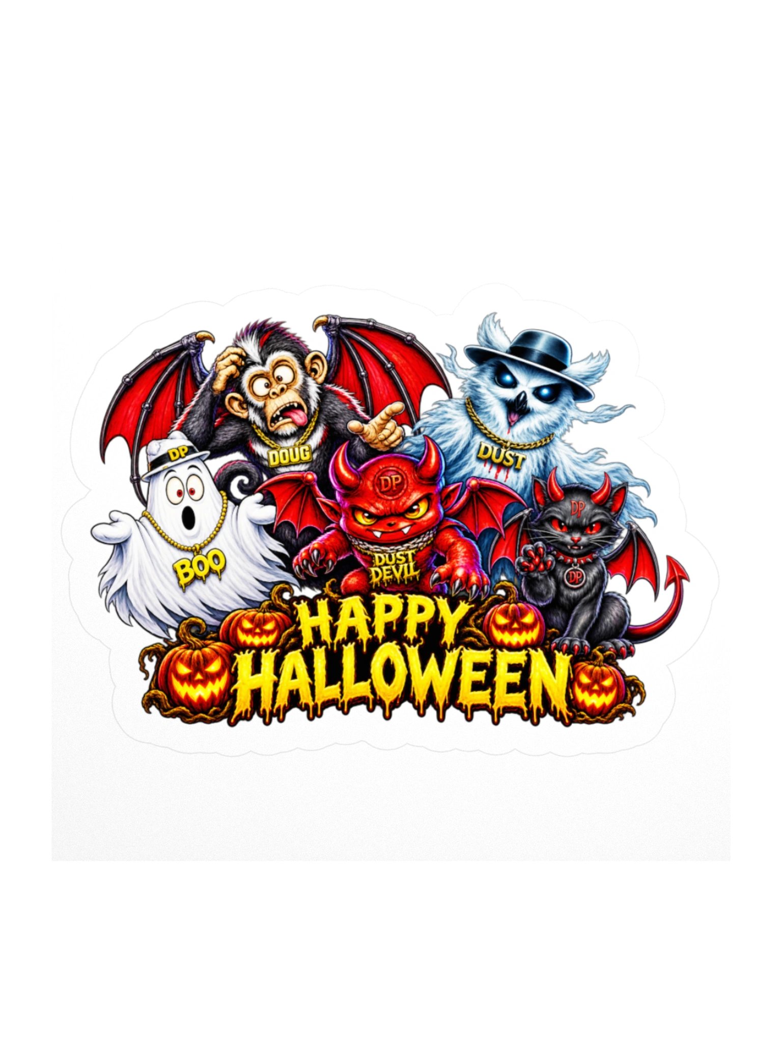 Dust Devil Crew Happy Halloween 3" x 3" sticker product image (1)