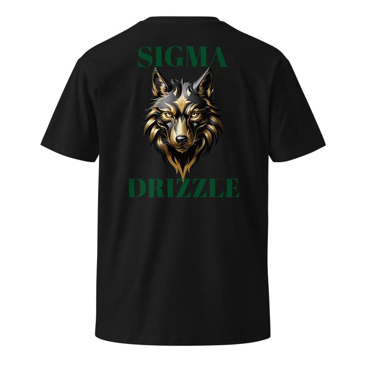 SIGMA WOLF BLACK TEE (GREEN LETTERS) Unisex Premium T-Shirt product image (1)