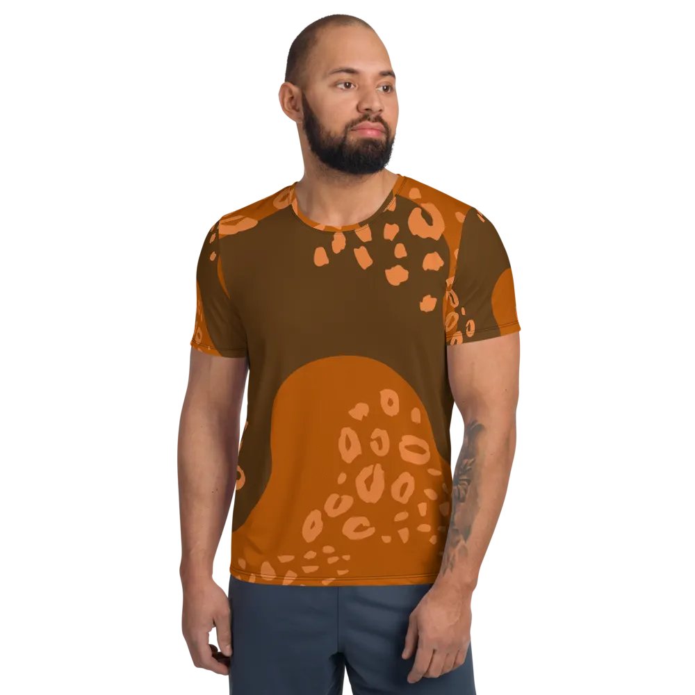 Stylish orange Animal Print Athletic Tee product image (1)