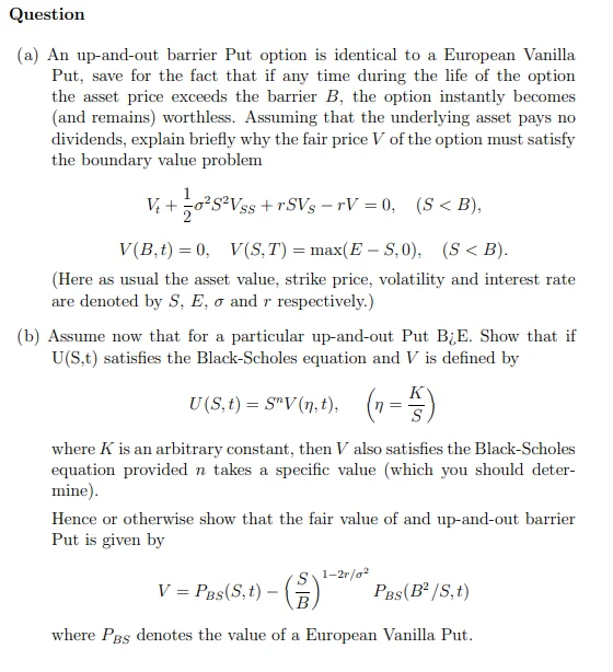 TD - An up-and-out barrier put option and the Black-Scholes equation product image (1)