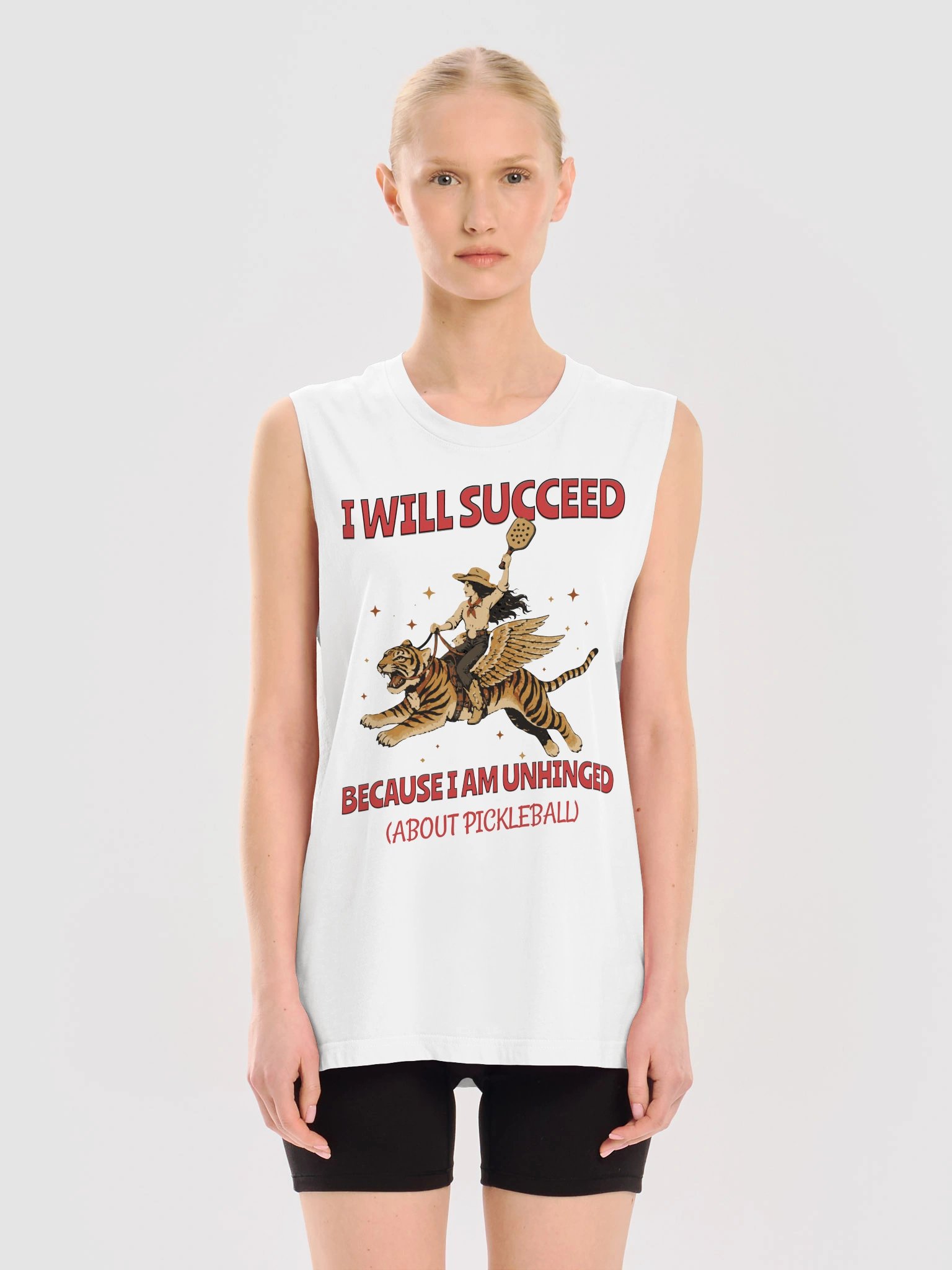I Will Succeed Because I Am Unhinged About Pickleball Tank Top – Adult Humor Pickleball Tank Top product image (3)