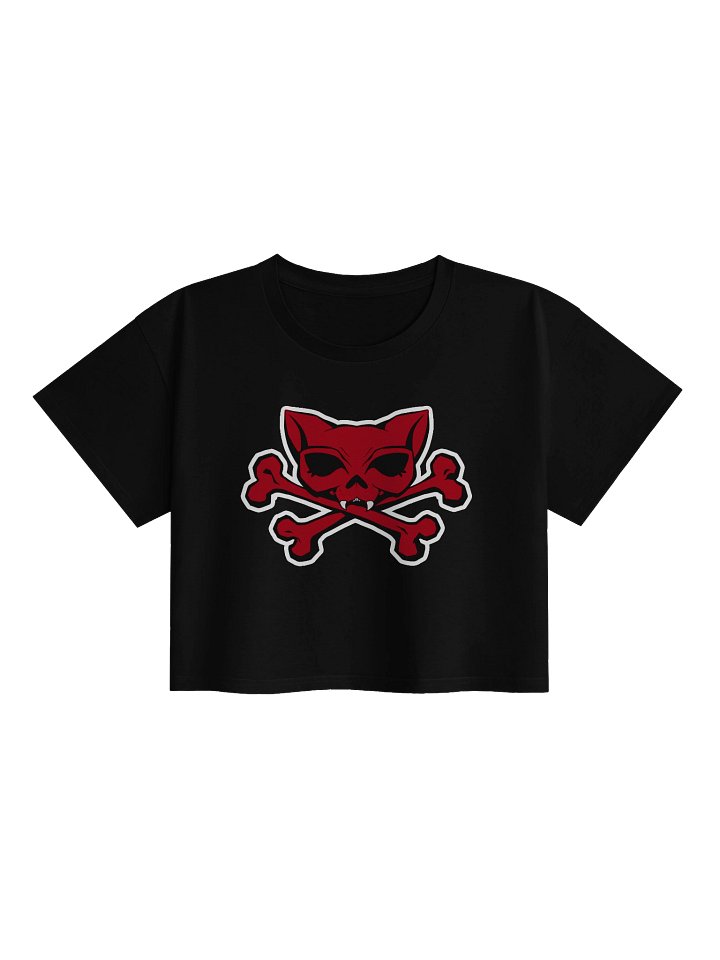 Red Kat Skull + My Politics Women's Croptop product image (1)