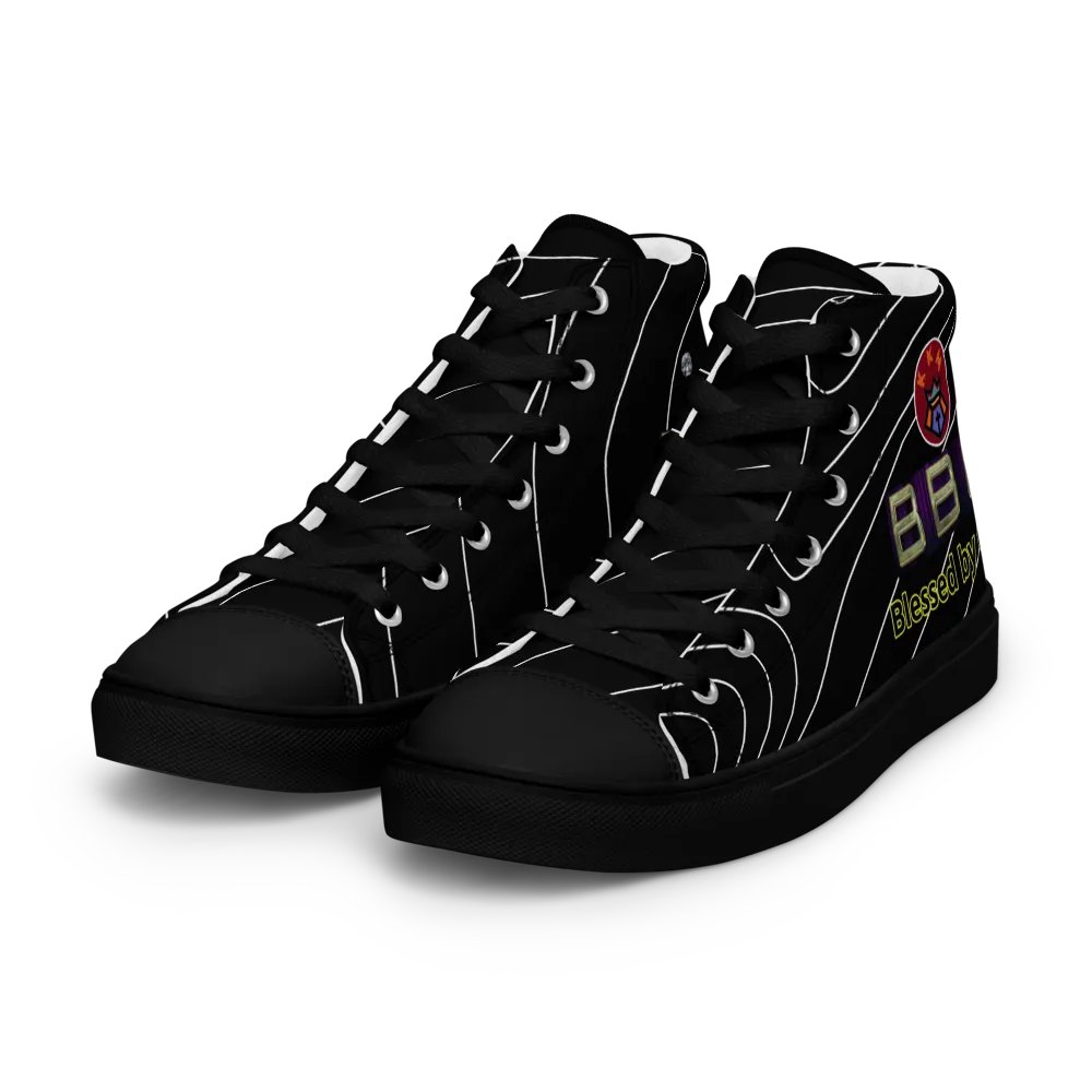 BBG Black Pinstripe High Tops - Black Soles product image (4)