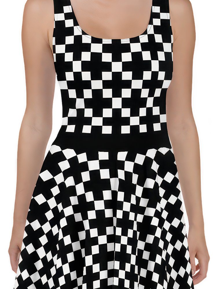 Black and White Geometric Crosses Dress product image (2)