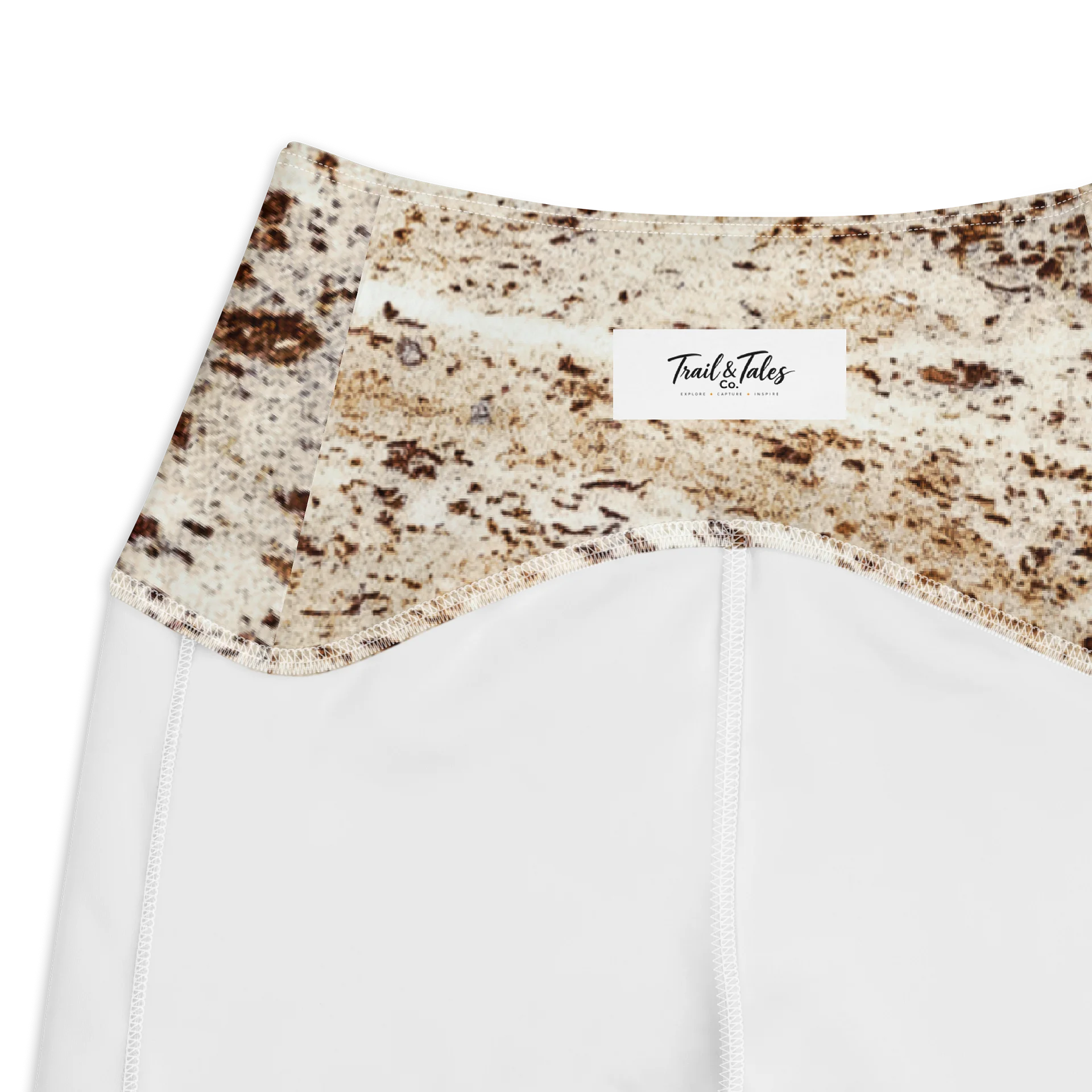 Espresso Swirl Women's Crossover High-Waisted Leggings with Dual Pockets product image (3)