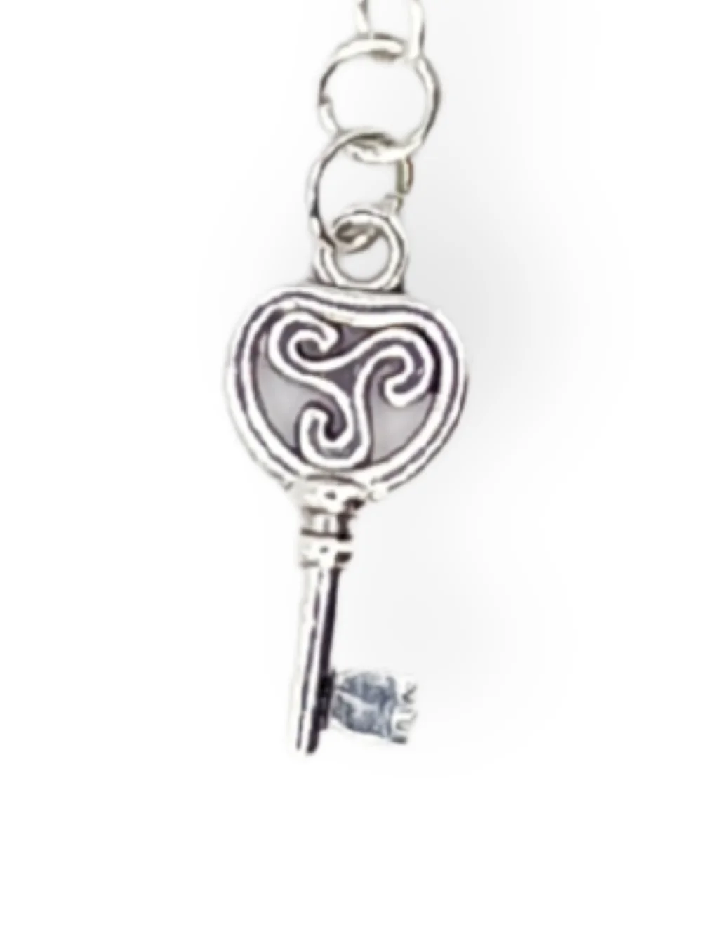 Key Notebook Charm | Triskelion, Green & Lemon Jade, Silver-Tone | Stitch Marker | Zipper Pull product image (2)