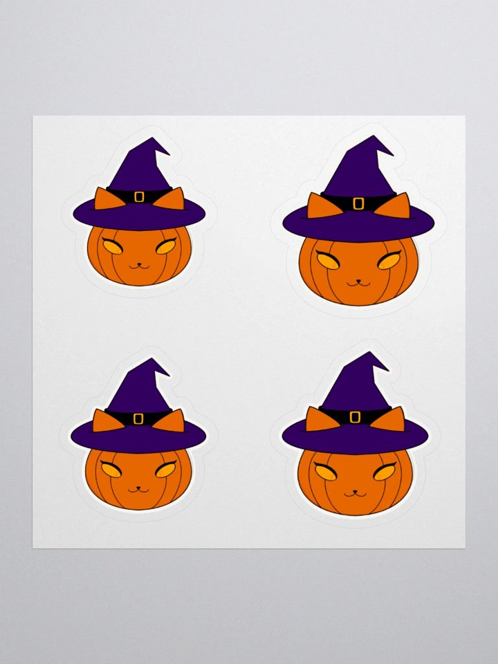 Witchy Pumpkin Kitty Kiss Cut Stickers product image (2)